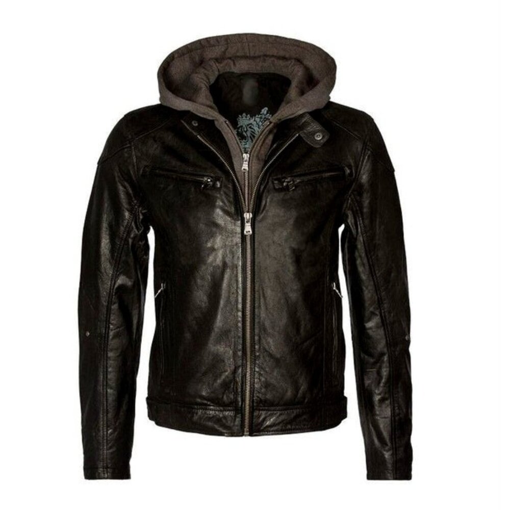 NWT Biko RF Leather Jacket, Black